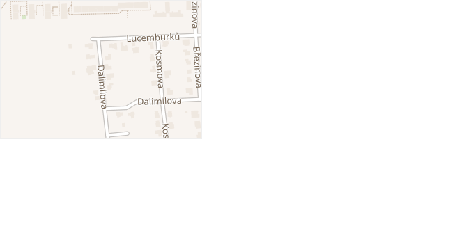 Dalimilova v obci Louny - mapa ulice