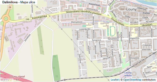 Dalimilova - mapa ulice