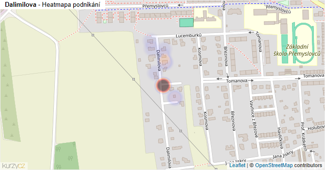 Dalimilova - mapa podnikání