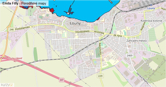 Emila Filly - záplavové mapy stoleté vody