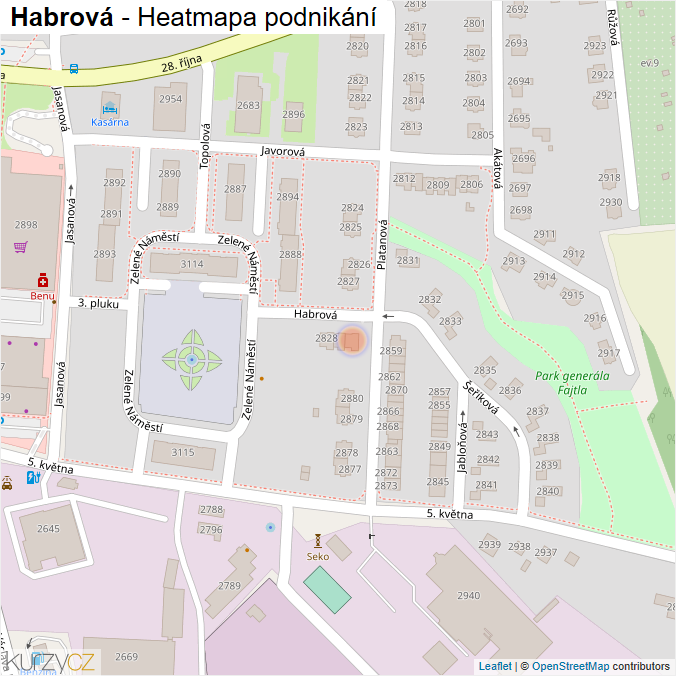 Mapa Habrová - Firmy v ulici.