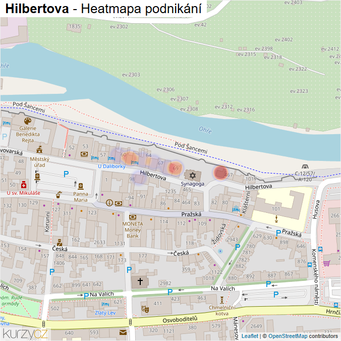 Mapa Hilbertova - Firmy v ulici.