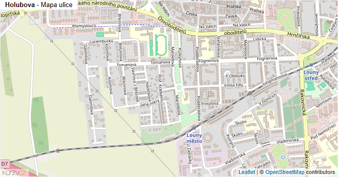 Holubova - mapa ulice