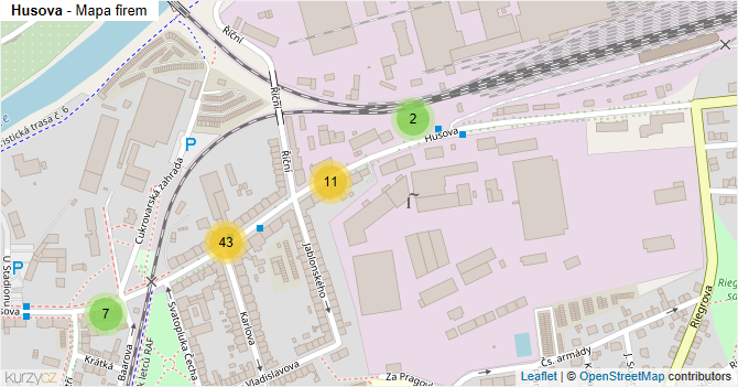Husova - mapa firem