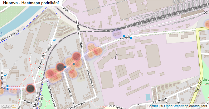 Husova - mapa podnikání