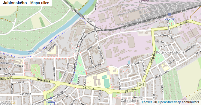 Jablonského - mapa ulice