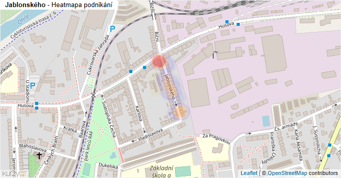 Jablonského - mapa podnikání