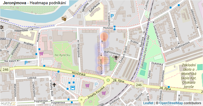 Jeronýmova - mapa podnikání
