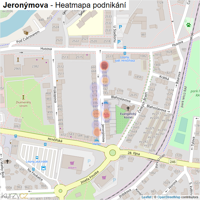 Mapa Jeronýmova - Firmy v ulici.