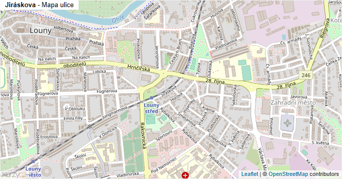 Jiráskova - mapa ulice