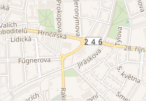 Josefa Fouska v obci Louny - mapa ulice