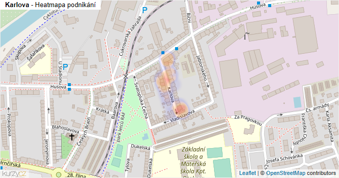 Karlova - mapa podnikání