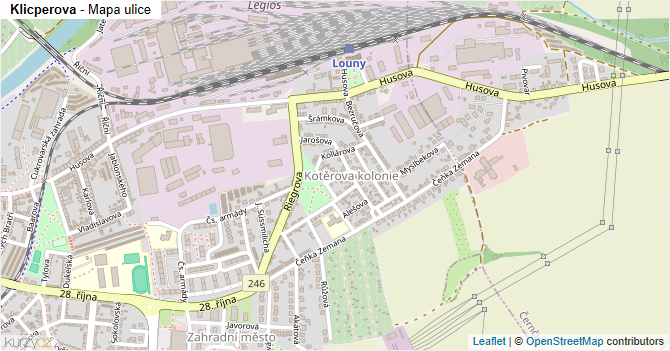 Klicperova - mapa ulice