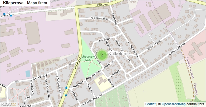 Klicperova - mapa firem