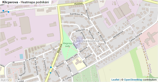 Klicperova - mapa podnikání