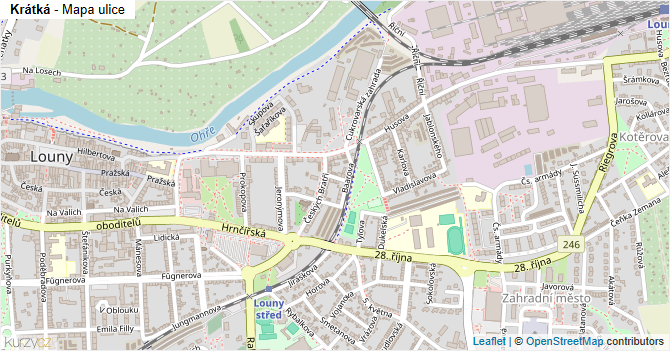 Krátká - mapa ulice