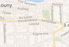 Lidická v obci Louny - mapa ulice