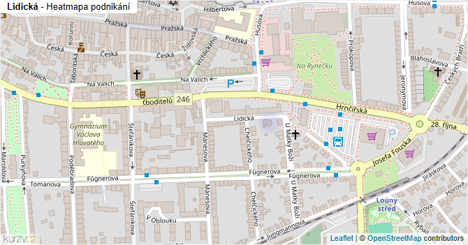 Lidická - mapa podnikání