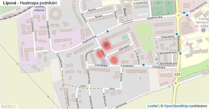 Lipová - mapa podnikání