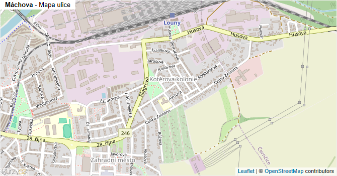 Máchova - mapa ulice