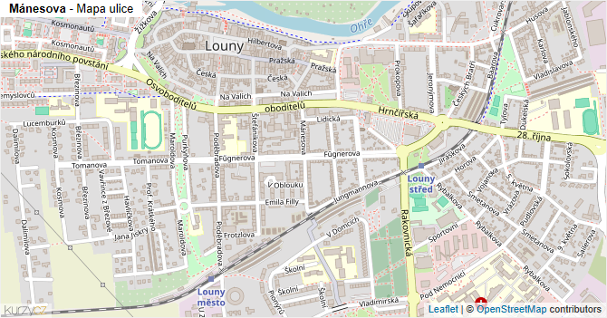 Mánesova - mapa ulice