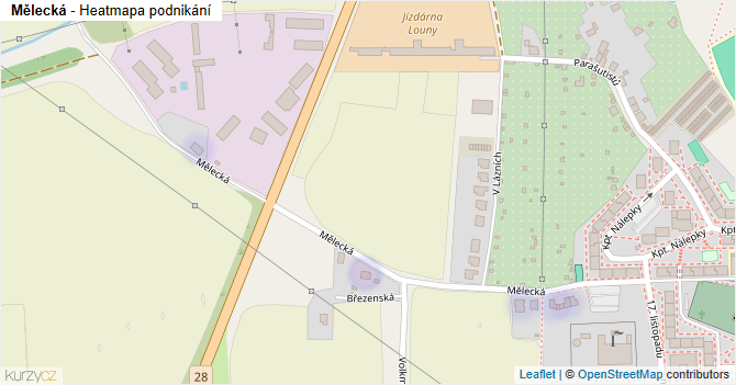 Mělecká - mapa podnikání