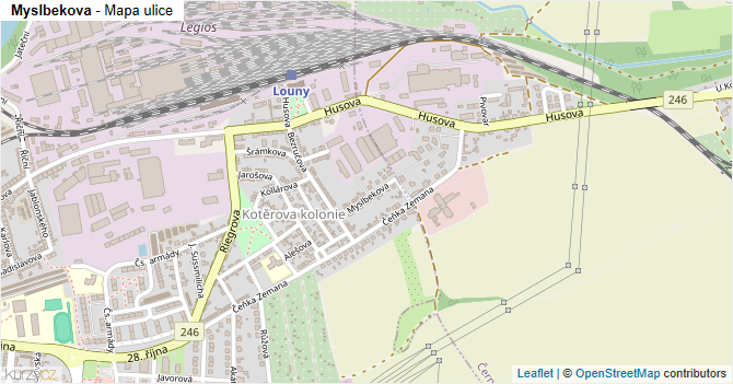 Myslbekova - mapa ulice