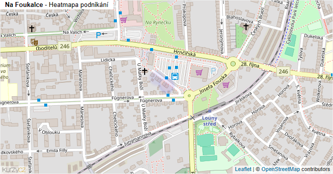 Na Foukalce - mapa podnikání