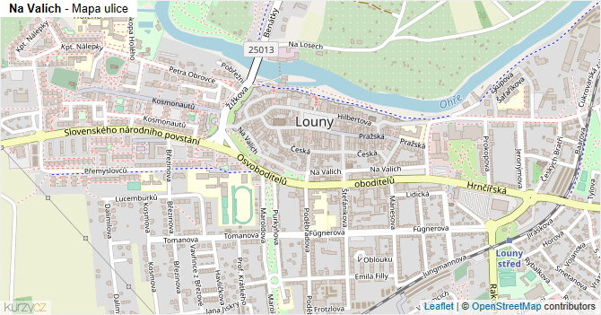 Na Valích - mapa ulice