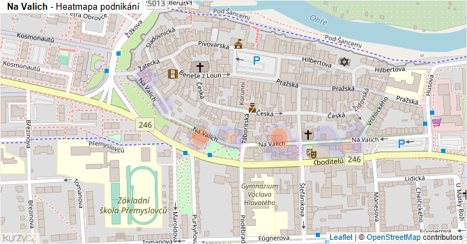 Na Valích - mapa podnikání