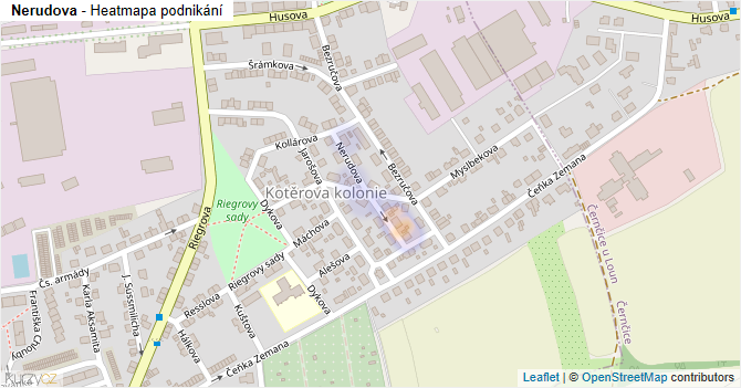 Nerudova - mapa podnikání