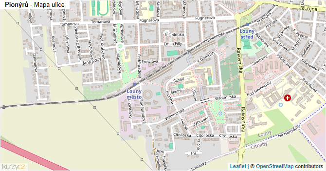 Pionýrů - mapa ulice
