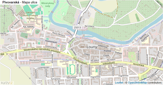 Pivovarská - mapa ulice