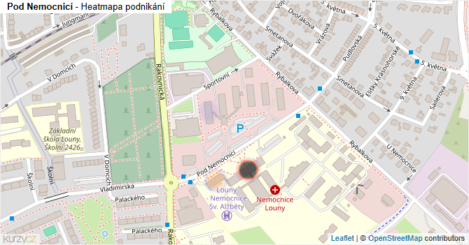 Pod Nemocnicí - mapa podnikání