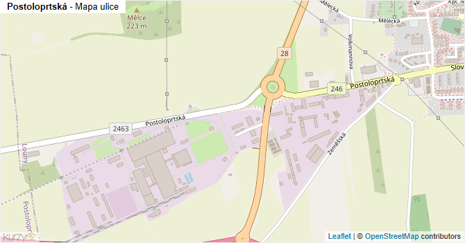 Postoloprtská - mapa ulice