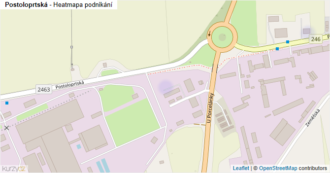 Postoloprtská - mapa podnikání