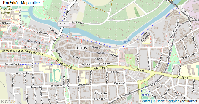 Pražská - mapa ulice