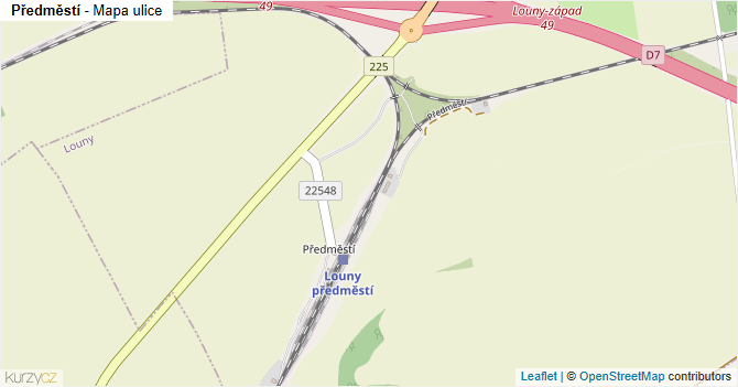 Předměstí - mapa ulice