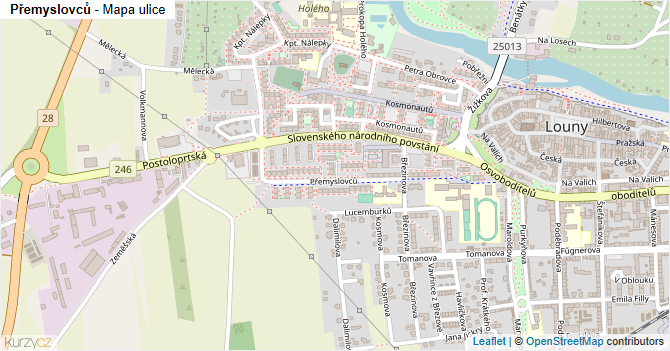 Přemyslovců - mapa ulice