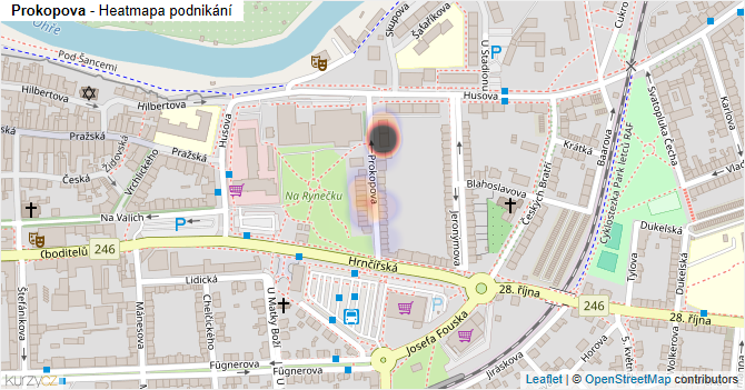 Prokopova - mapa podnikání