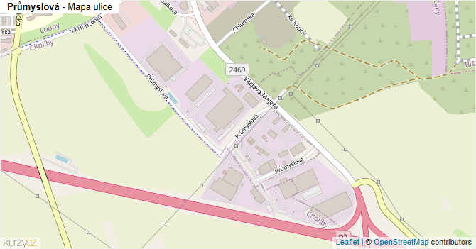 Průmyslová - mapa ulice