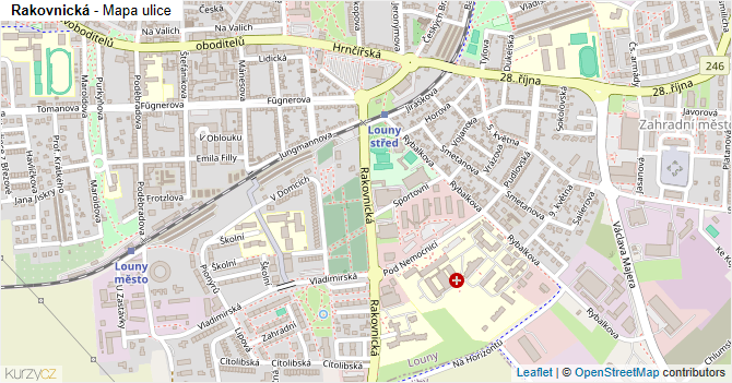 Rakovnická - mapa ulice