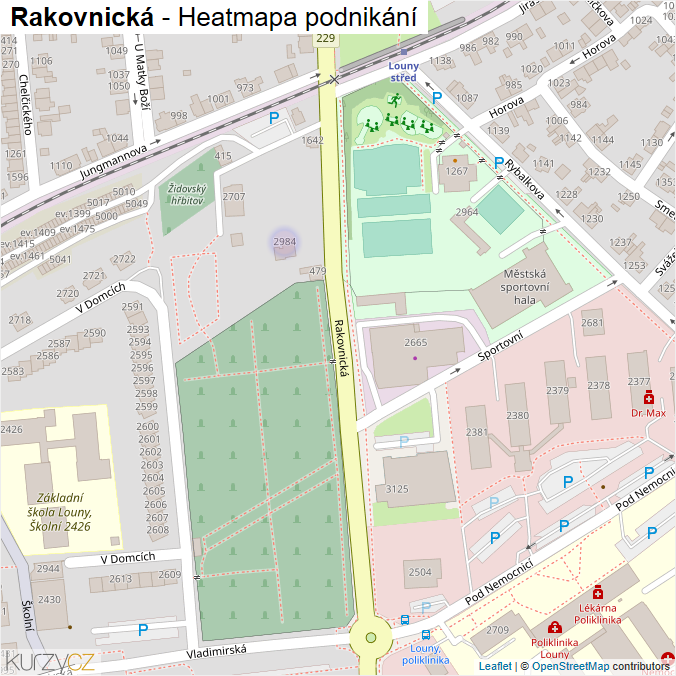 Mapa Rakovnická - Firmy v ulici.