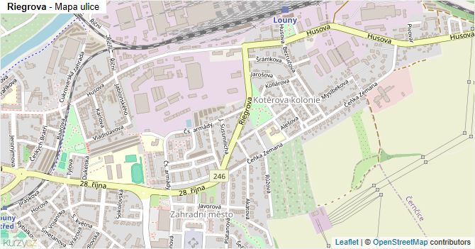 Riegrova - mapa ulice