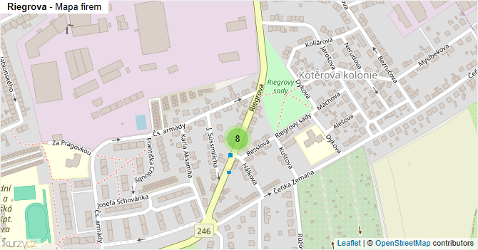 Riegrova - mapa firem