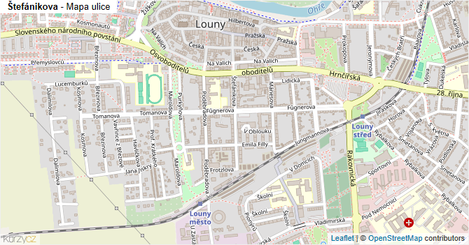 Štefánikova - mapa ulice