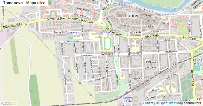 Tomanova - mapa ulice