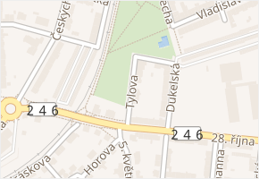 Tylova v obci Louny - mapa ulice