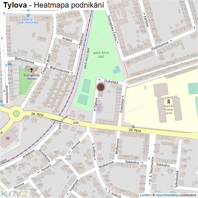Mapa Tylova - Firmy v ulici.