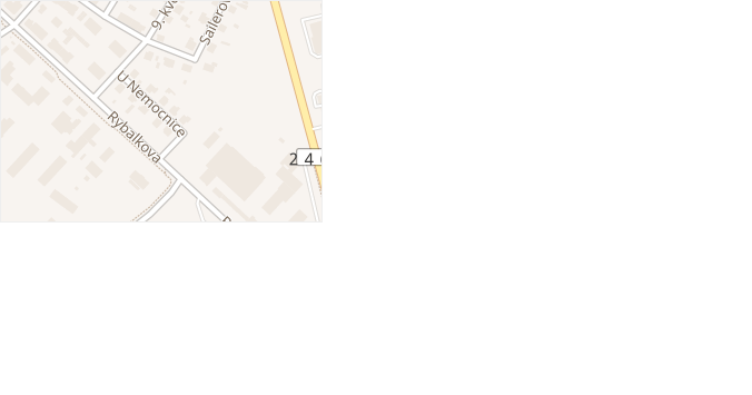 U Nemocnice v obci Louny - mapa ulice